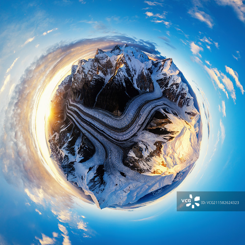 喀喇昆仑山冰川全景星球图片素材