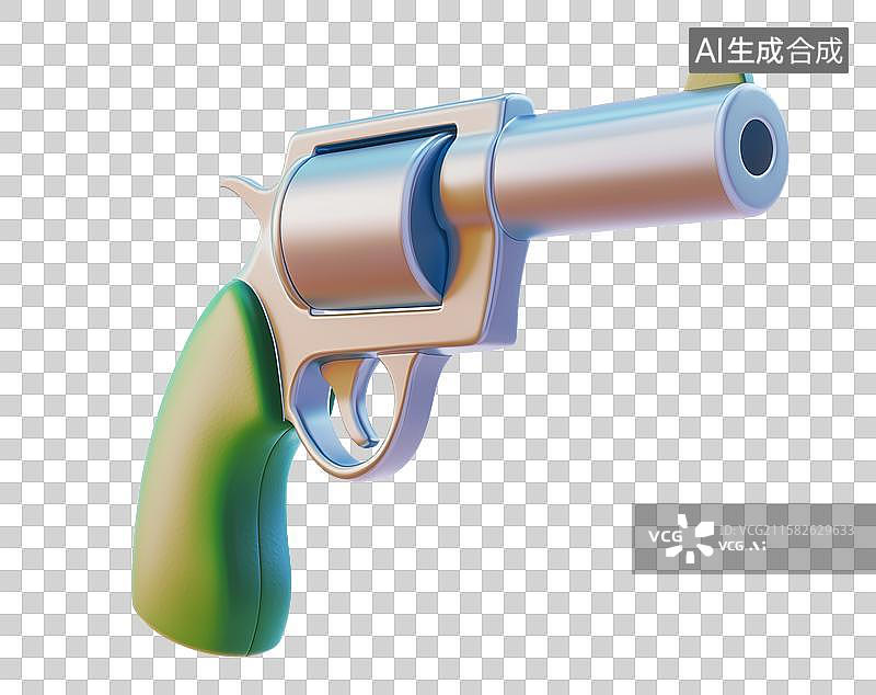 【AI数字艺术】3D三维手枪元素图片素材