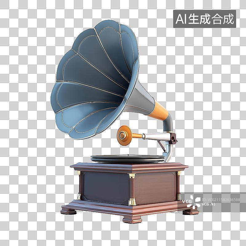 【AI数字艺术】3D风格唱片机元素图片素材