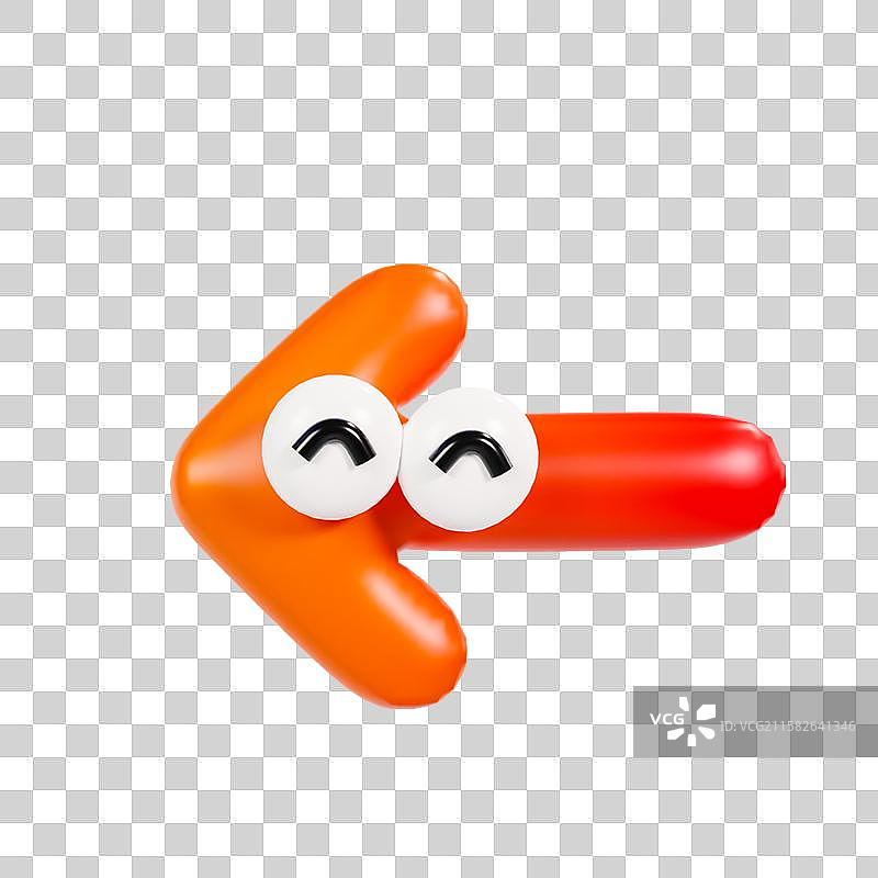 3D立体膨胀风可爱表情箭头装饰元素图片素材