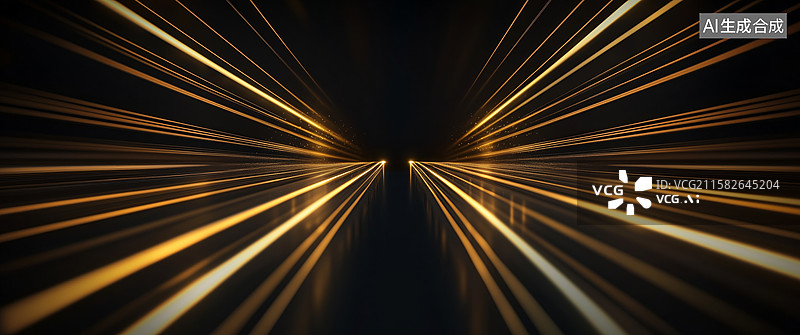 【AI数字艺术】金色光线汇聚的抽象背景图片素材