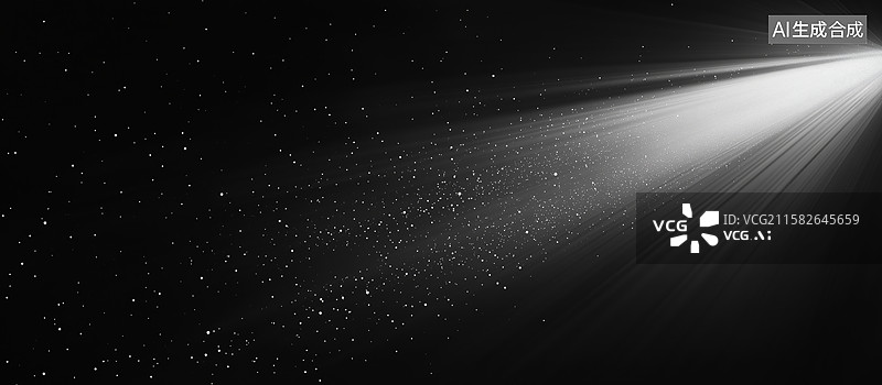 【AI数字艺术】黑暗背景中的光线与尘埃图片素材