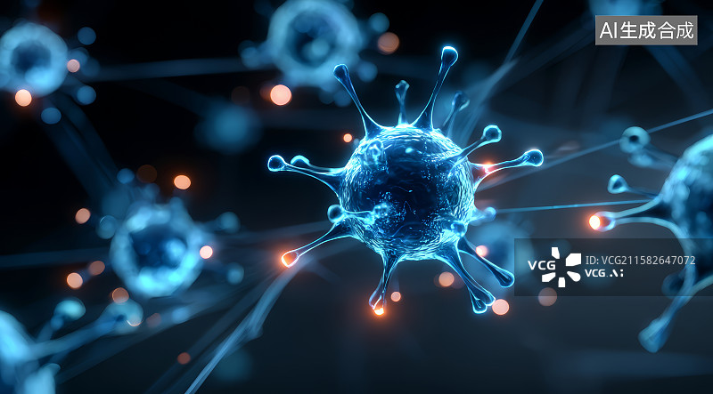 【AI数字艺术】新冠病毒的艺术呈现图片素材