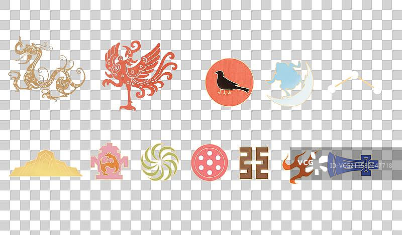 中国传统纹样十二章纹纹样元素图片素材