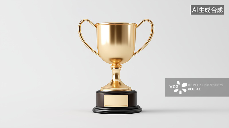 【AI数字艺术】金色奖杯图片素材