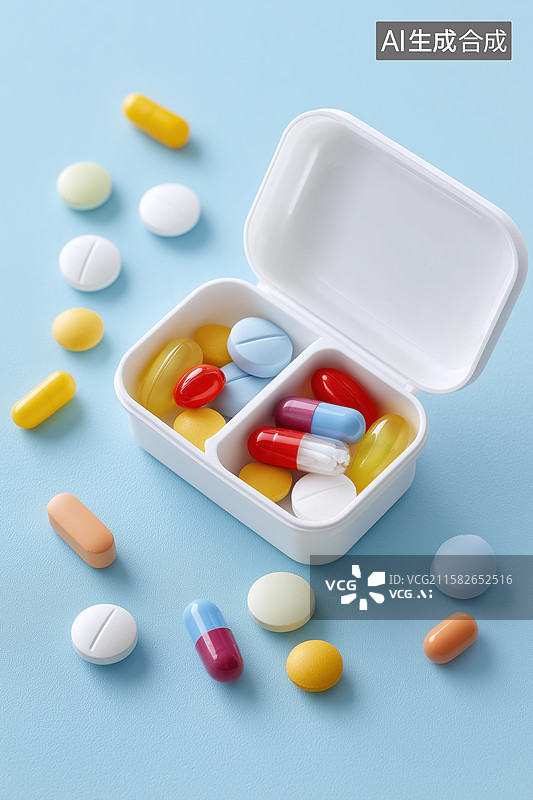 【AI数字艺术】彩色药丸图片素材