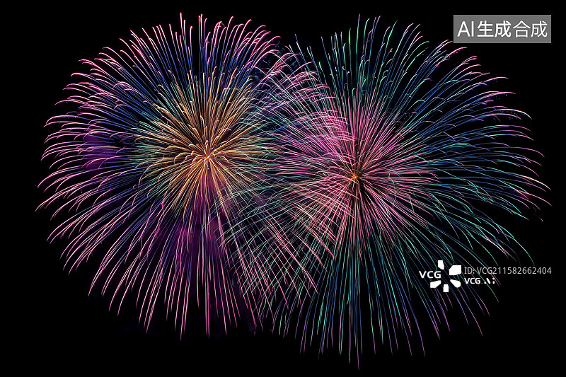 【AI数字艺术】特写美丽的烟花图片素材