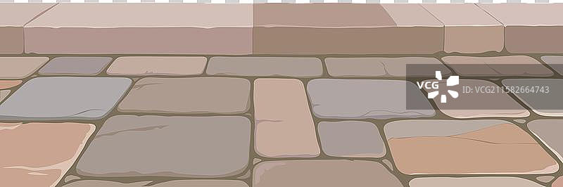 石板人行道扁平化插画图片素材