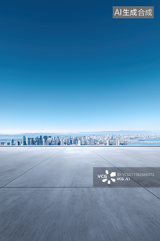 【AI数字艺术】城市天际线和地面图片素材