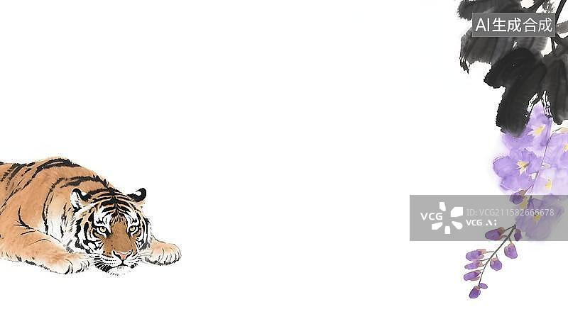 【AI数字艺术】水墨画两侧图片素材