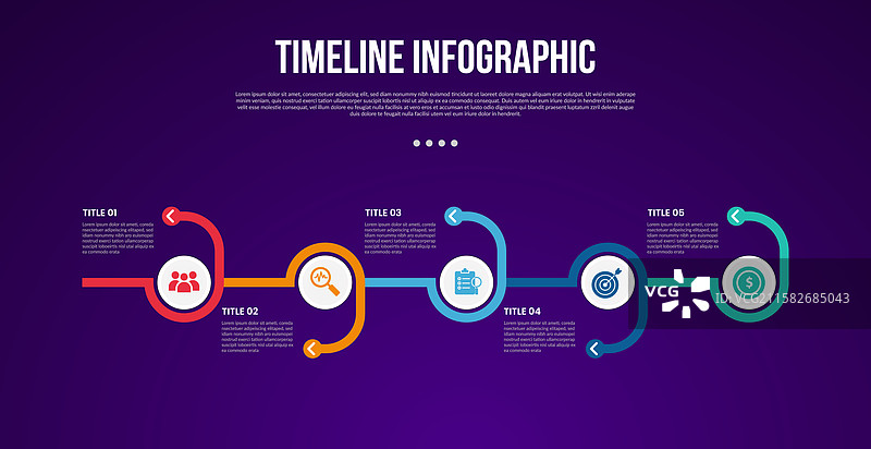 带圆形的时间线模板信息图图片素材