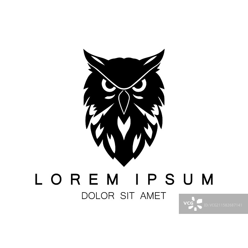 黑色猫头鹰logo模板设计，富有创意的构思图片素材