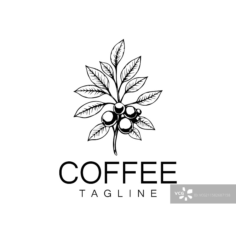 阿拉比卡咖啡杯和咖啡的标志设计图片素材