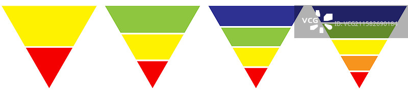 漏斗图或倒金字塔图分割图片素材