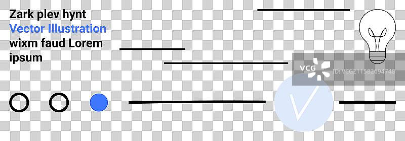 简化布局，带有灯泡图标的圆圈图片素材