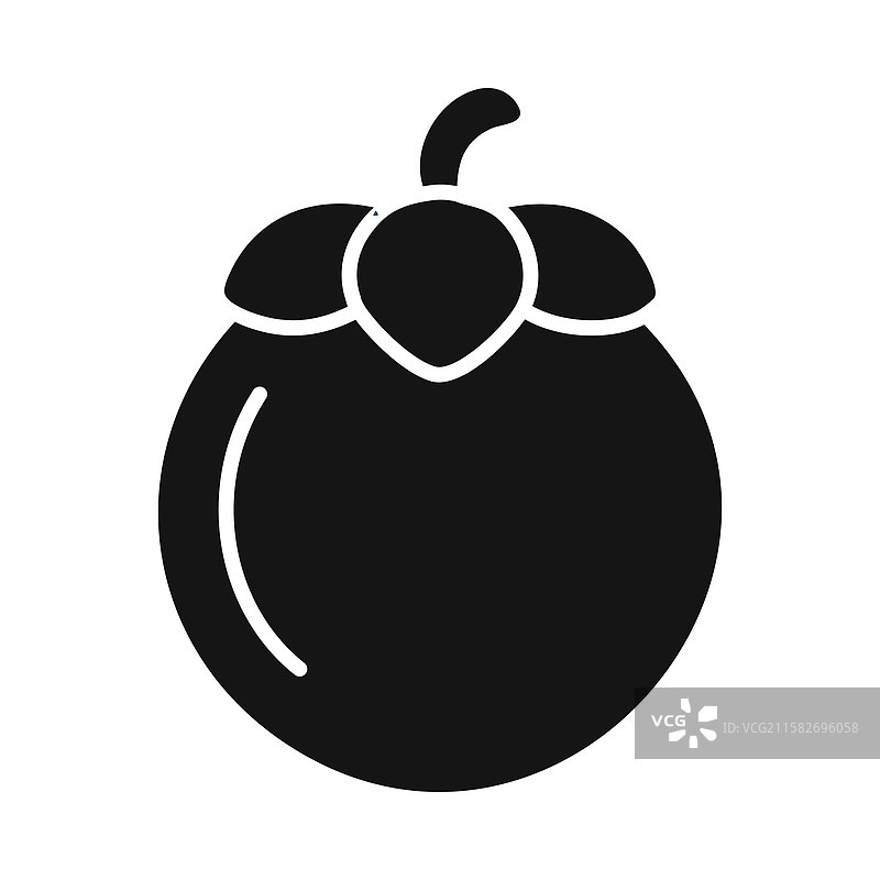 白色背景上的山竹水果图标图片素材