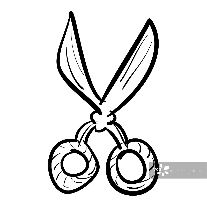 剪刀的素描图片素材