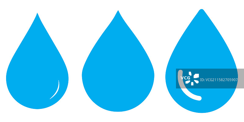 蓝色水滴图标集图片素材