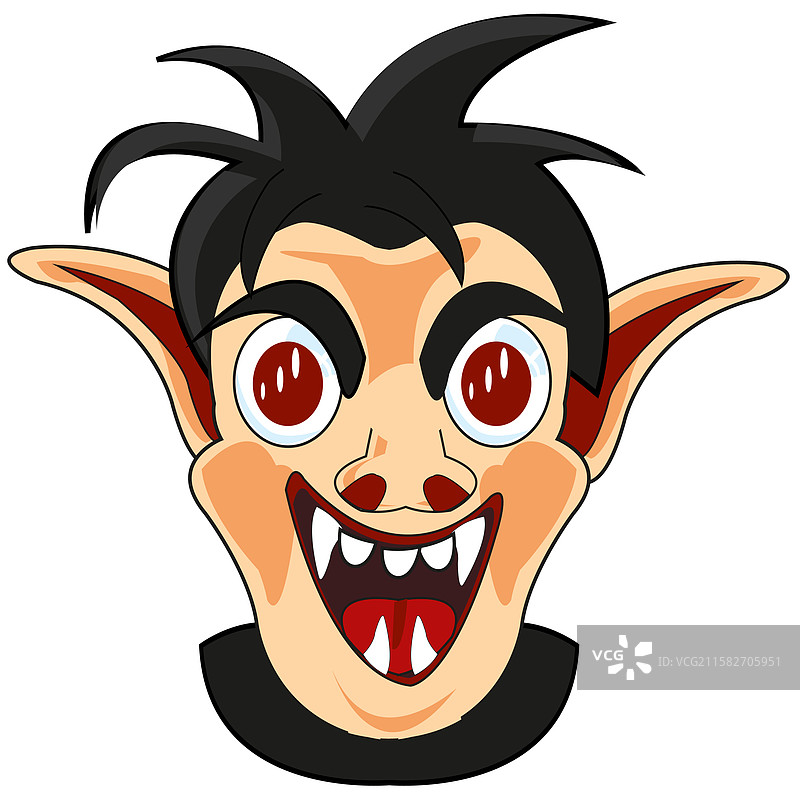 白色背景上的吸血鬼肖像图片素材