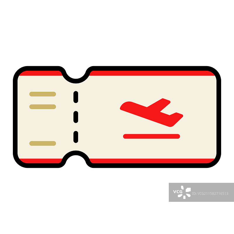 机票彩色图标图片素材