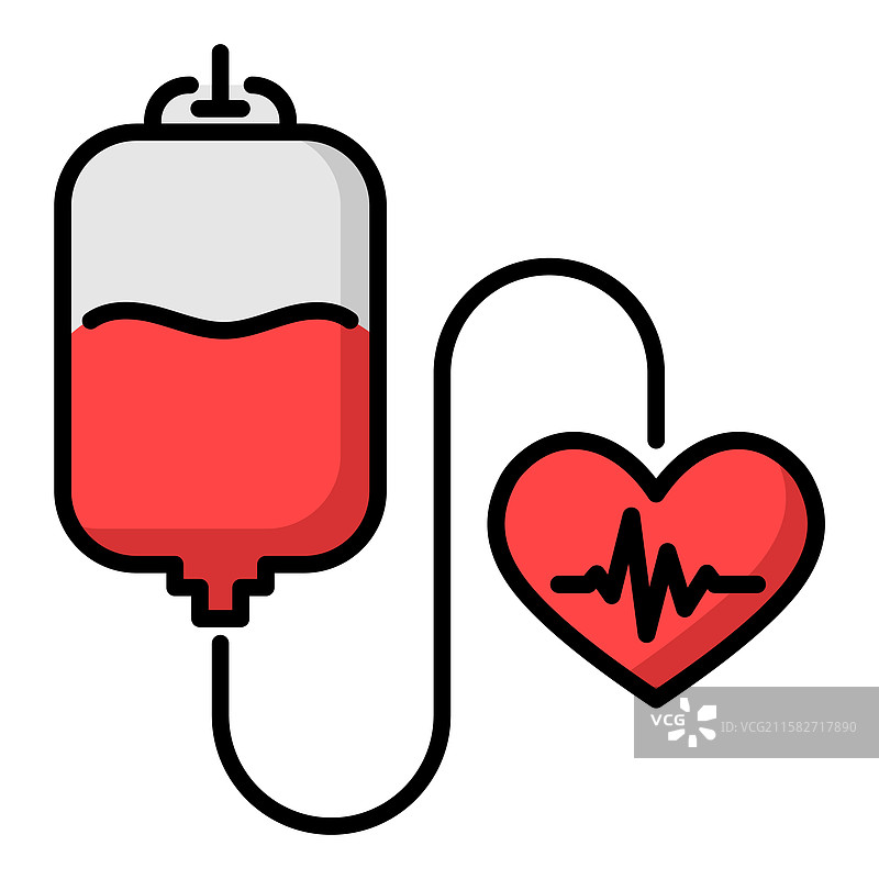 献血图标彩色插图图片素材