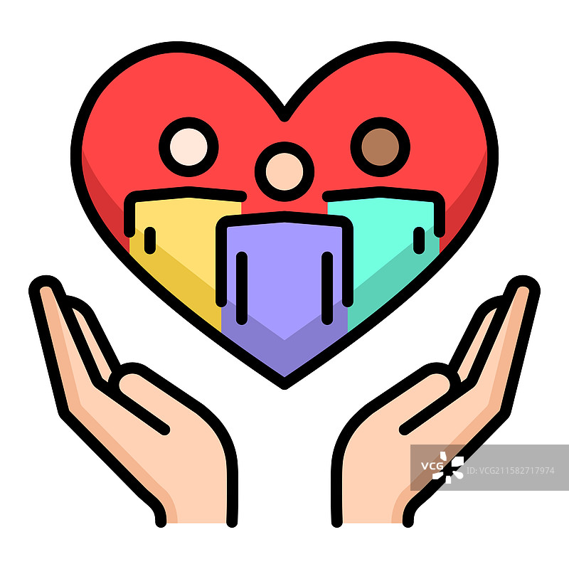 社区关怀彩色图标图片素材