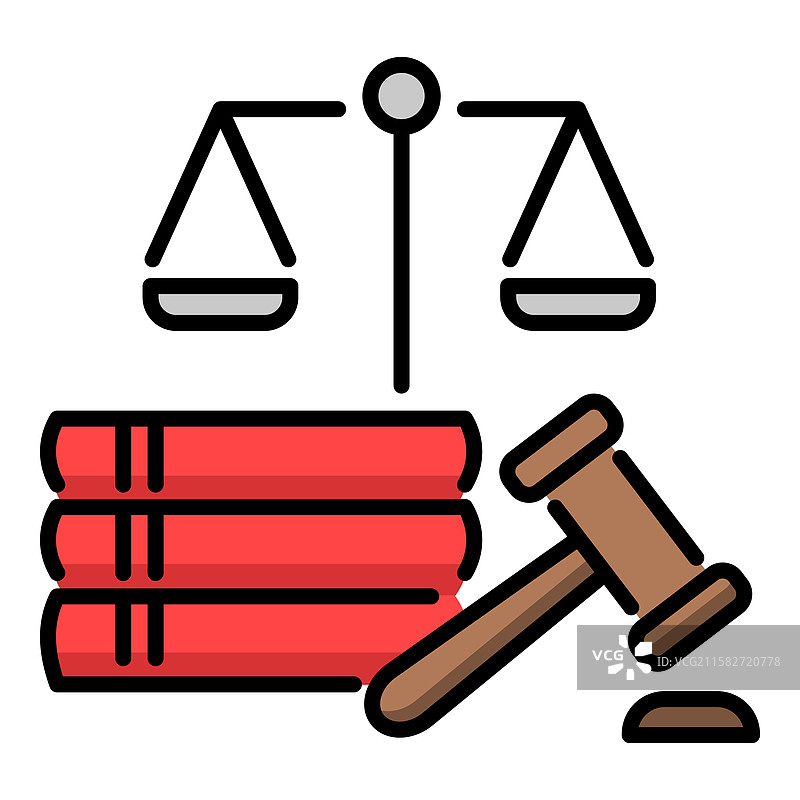 法律与正义彩色图标图片素材