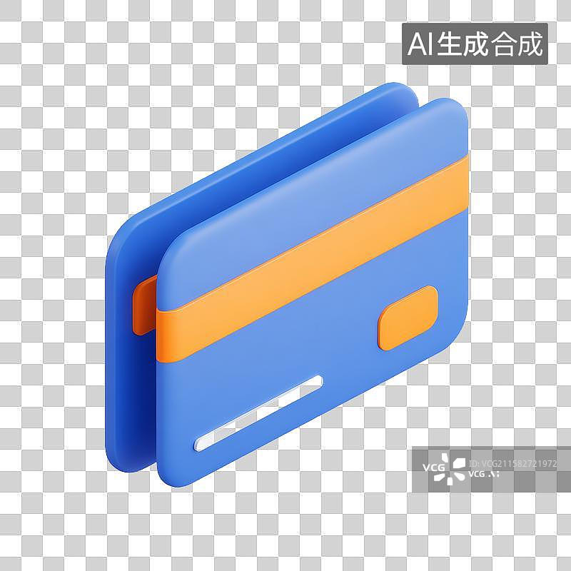 【AI数字艺术】蓝色卡片设计，带有橙色条纹图片素材