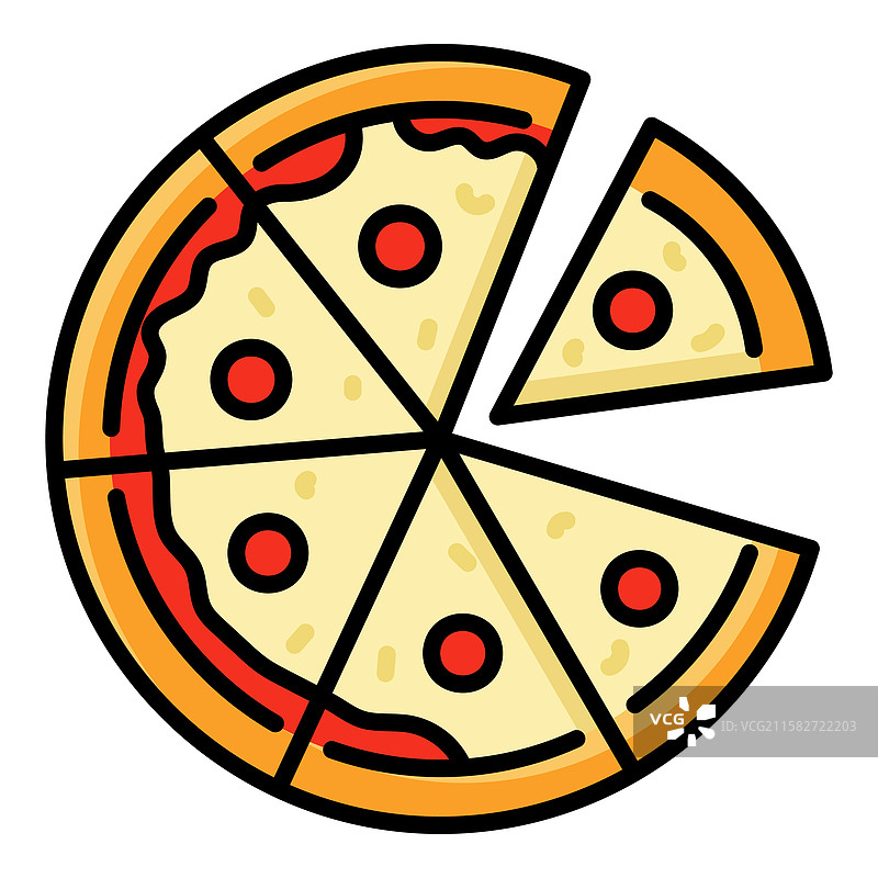 比萨饼彩色图标图片素材
