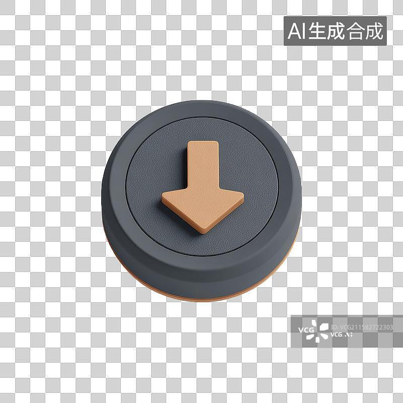 【AI数字艺术】圆形按钮上的向下箭头图标图片素材