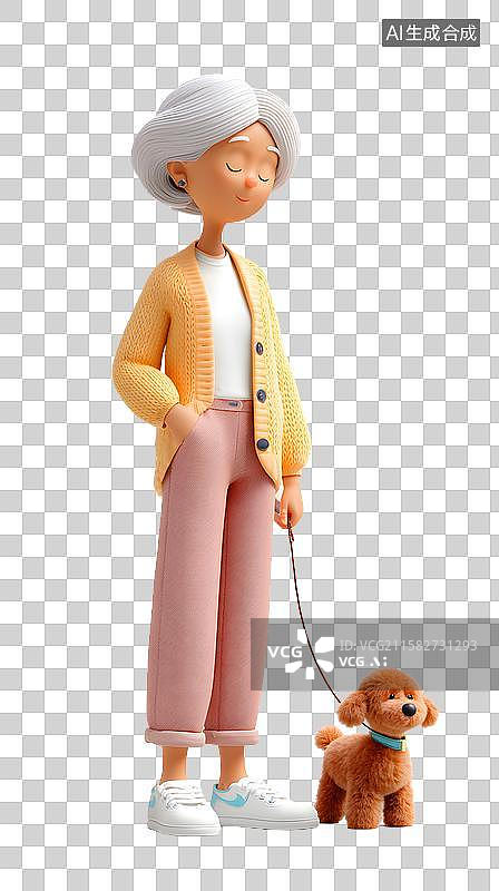 【AI数字艺术】老人萌宠相伴图图片素材