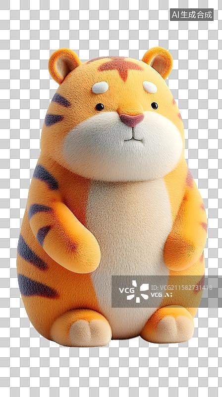 【AI数字艺术】萌虎玩偶摆件图片素材