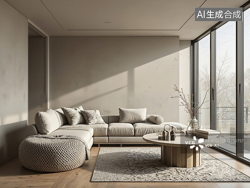 【AI数字艺术】现代简约客厅图片素材