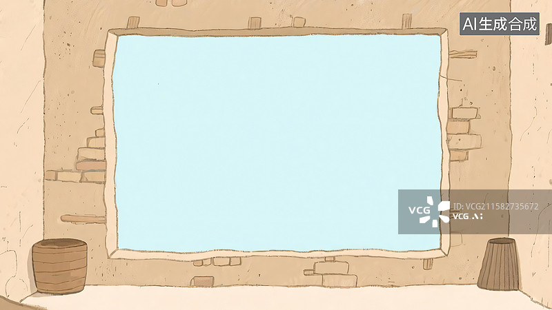 【AI数字艺术】2D卡通城墙插画背景-最大图片素材