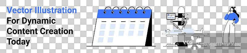 规划日历显微镜设置与思考图片素材