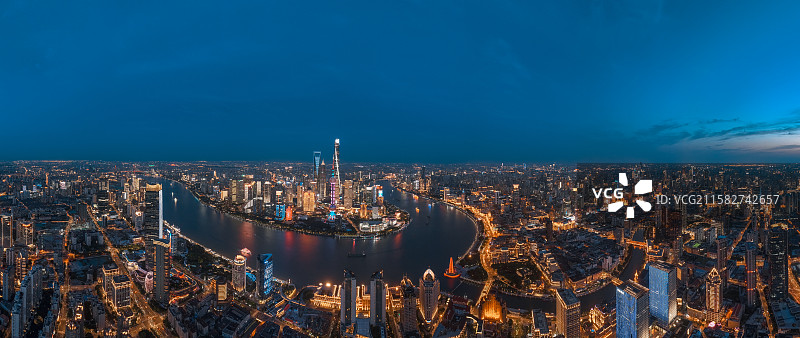 上海航拍夜景图片素材