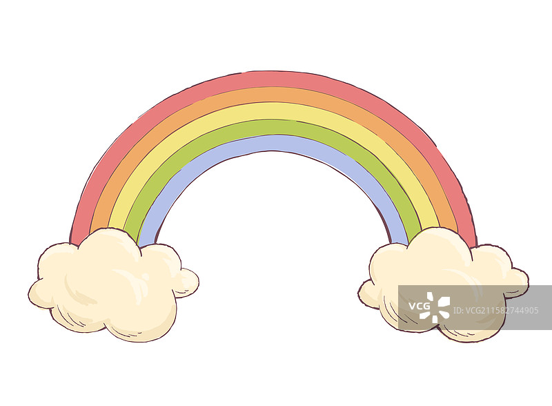 一条多彩的粉彩色彩虹图片素材