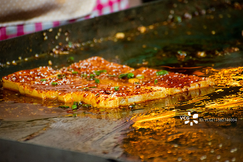 户外小吃、煎豆腐、麻辣豆腐、凉粉、冷沾沾图片素材