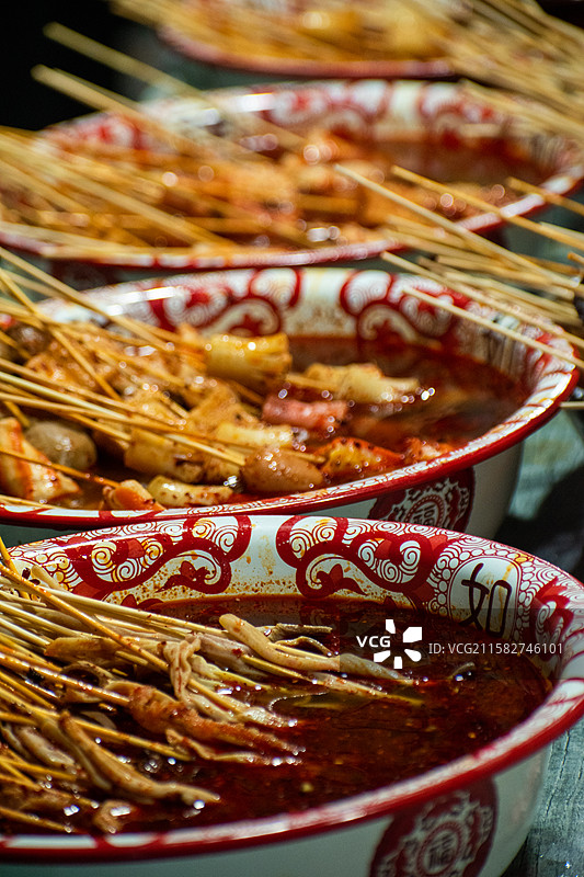 户外小吃、煎豆腐、麻辣豆腐、凉粉、冷沾沾图片素材