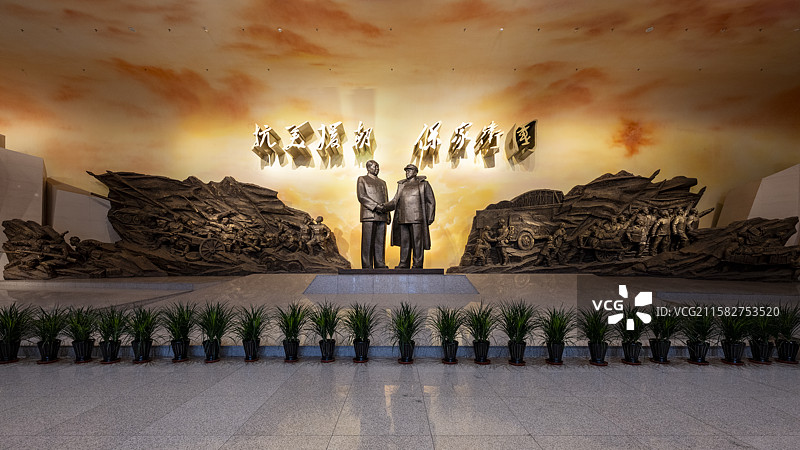 辽宁丹东抗美援朝纪念馆展厅陈列展示图片素材