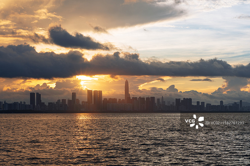 深圳湾公园日出图片素材