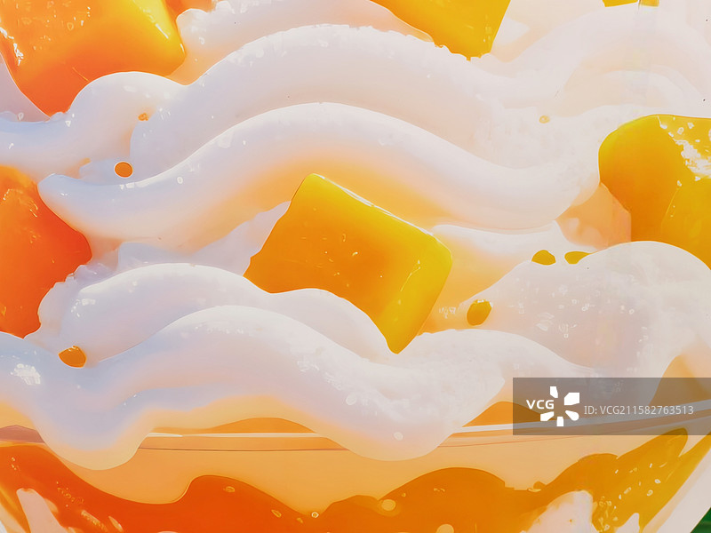 38度暑温中的透心凉“芒果冰淇淋”图片素材