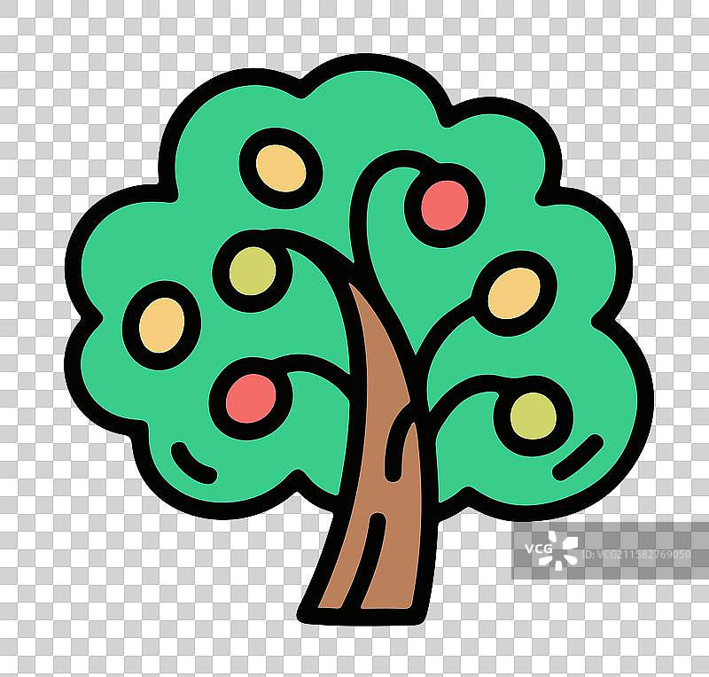 卡通扁平风可爱描边风格装饰矢量元素图片素材