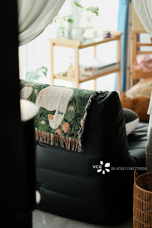 阳台懒人沙发舒适角落图片素材