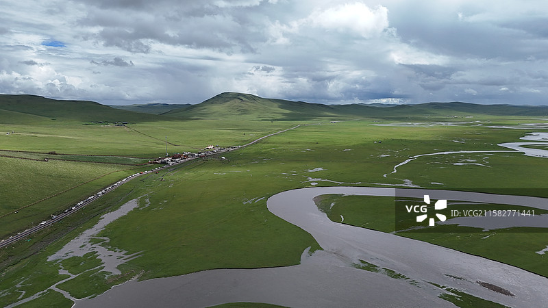呼伦贝尔陈巴尔虎旗莫日格勒河大草原夏日图片素材