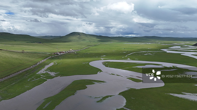 呼伦贝尔陈巴尔虎旗莫日格勒河大草原夏日图片素材