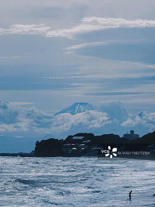 海和富士山图片素材