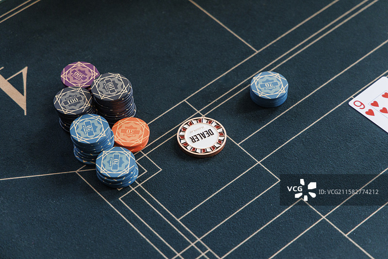 德州扑克的筹码特写图片素材