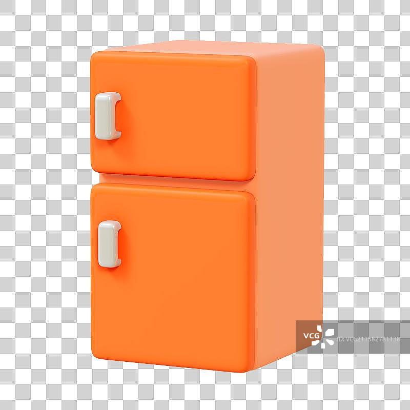 厨房家电冰箱食物保鲜3D卡通插画元素图片素材