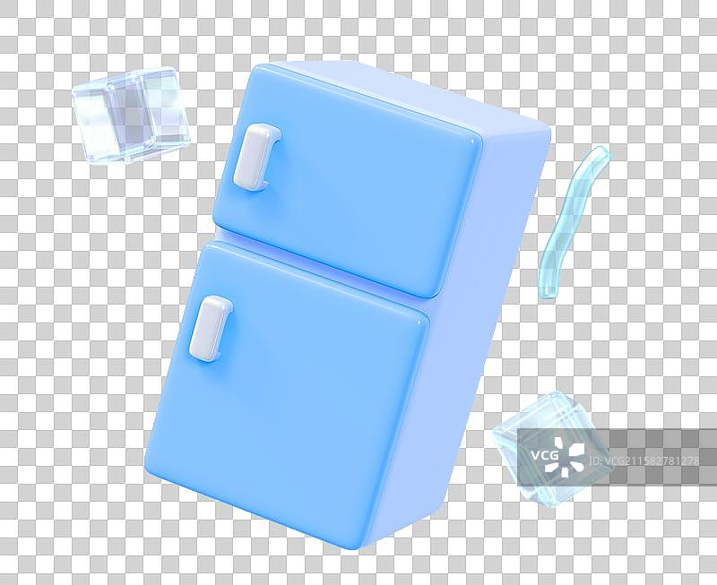 厨房家电冰箱食物保鲜3D卡通插画元素图片素材